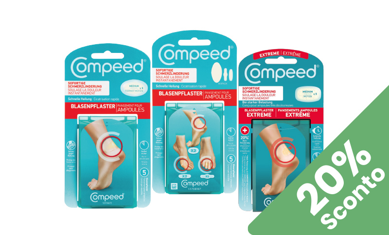 Compeed Cerotto per bolle per attenuazione immediata del dolore In offerta in Farmacia Moderna Chiasso solo a Luglio 2024.
