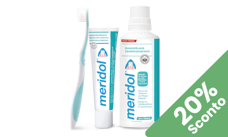 Meridol® protezione gengive in offerta solo dicembre 2024 presso farmacia Moderna