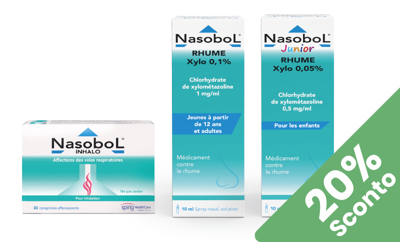 NasoboL® effetto decongestionante che dura fino a dieci ore in offerta solo Gennaio 2025 presso farmacia Moderna