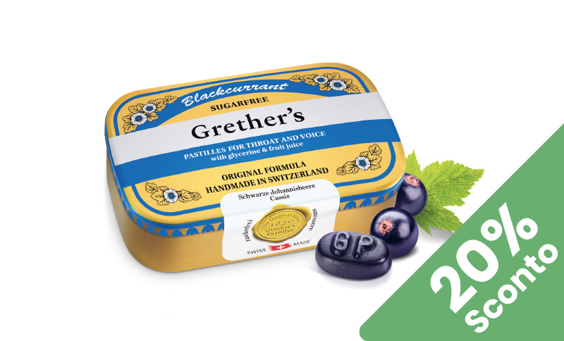 Grether's® Balsamo per la gola e la voce in offerta solo a Febbraio 2025 presso farmacia Moderna a Chiasso