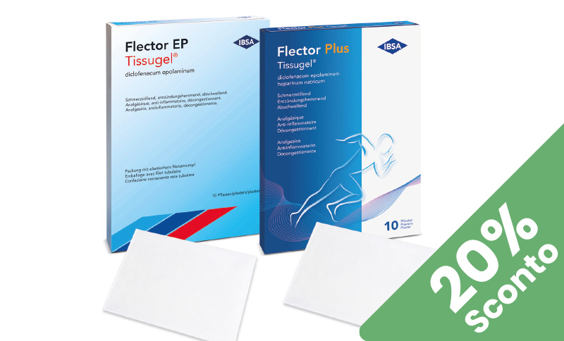 Flector EP Tissugel® - Flector Plus Tissugel® agisce localmente sul dolore In offerta in Farmacia Moderna Chiasso solo a Marzo 2025.