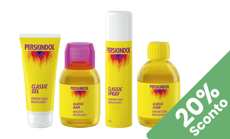 Perskindol® Dolori muscolari e tensione, dolori articolari. In offerta in Farmacia Moderna Chiasso solo a Aprile 2025.