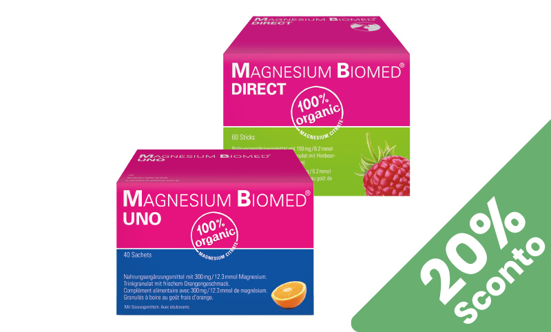Magnesium Biomed® UNO & DIRECT Per sostenere la funzionalità dei muscoli