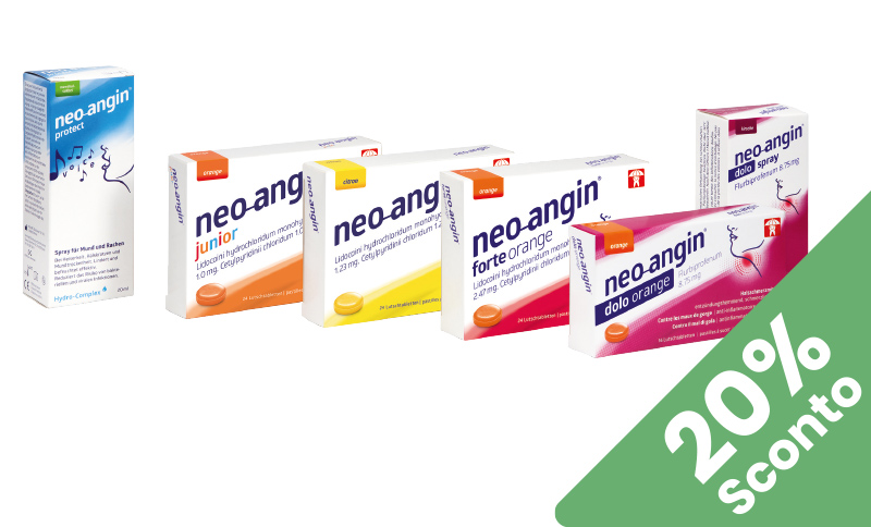 neo-angin® Pastiglie contro il mal di gola. In Offerta in Farmacia Moderna a Chiasso solo ad Ottobre 2025.