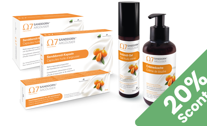 Ω7 Sanddorn Argousier® Per la cura e la protezione della pelle e della zona intima In Offerta in Farmacia Moderna Chiasso a Settembre 2025.