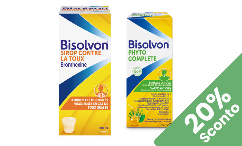 Bisolvon® favorisce l’eliminazione del muco e allevia la tosse grassa. In offerta Farmacia Moderna Chiasso, solo dicembre 2025.