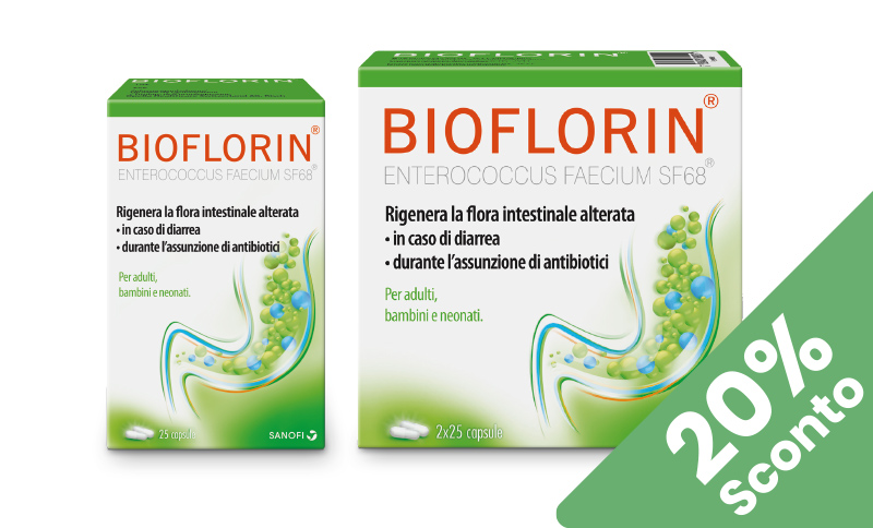 BIOFLORIN® aiuta a riequilibrare la flora intestinale e favorire il benessere digestivo. In offerta Farmacia Moderna Chiasso solo Giugno 2026.